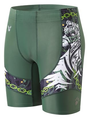 HUGE SPORTS Herren Swim Jammers V-Cut Jammer Bademode Quick Dry Training Badehose, bär, S 7-9