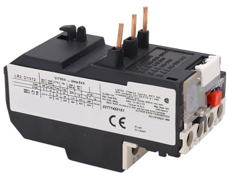 Fockety Thermisches Überlastrelais mit Manueller Automatischer Rückstellung, 5,5 Bis 8 A, 1 Schließer, 1 Öffner, Schraubklemmenklemmen, Verwendet mit Klimaanlage, Wärmepumpe, HVAC, AC