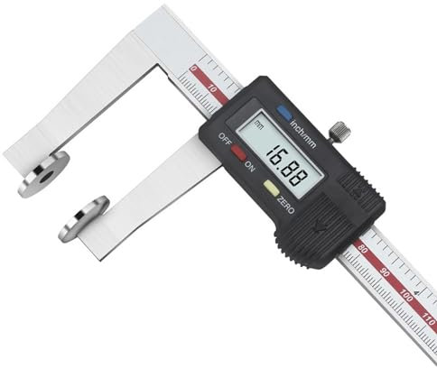 PJDDP Calibre Digital con Caras de Disco, Pie de Rey Digital de Acero Inoxidable con Pantalla LCD, Profesional Electrónico Vernier Caliper para Medir el Espesor de Láminas Semiflexibles,200mm/8
