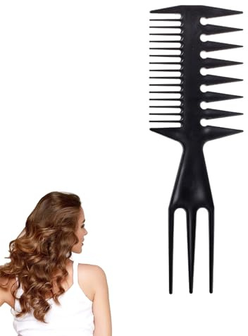 Pettine 3 in 1,pettine a tre lati,Pettine tridente,Pettine Capelli Da Uomo Denti Larghi,Pettine Capelli Uomo,Pettini Multifunzionali,Per Casa Salone Viaggiare Parrucchieri