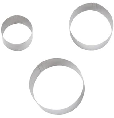ABOOFAN 3pcs Stainless Steel Circle Cookie Mold Cutter Baking Mold for Biscuit Making and Cake Decoration Essential Baking Accessories