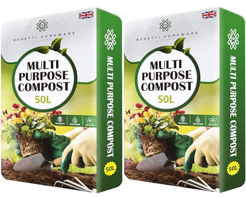 Bonetti 100L Multi-Purpose Compost Soil Bag – Eco-friendly Nutrient Rich Compost Mix for Potting, Growing Garden, Outdoor, Indoor, Houseplant Seed Plants