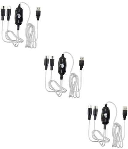 BESTonZON 3pcs USB Midi Cable Music Editing Cord Keyboard Connection Cable for Keyboard Adapter Converter