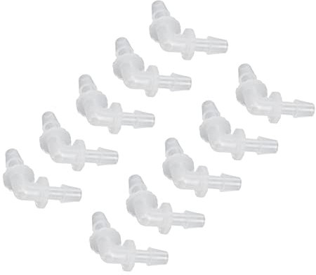 90-Grad-Schlauchbogen, 10 Stück Winkel-Schlauchverbindung, 90-Grad-Anschlussadapter, L-förmige Kunststoffanschlüsse mit Gleichem Durchmesser (4.8MM)