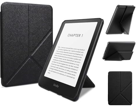 Hülle für 7 Kindle Paperwhite 12. Generation 2024 und Kindle Colorsoft Signature Edition, schlanke PU-Lederhülle mit automatischer Wake/Sleep-Funktion, Faltbare Standhülle mit Quer- und Hochformat