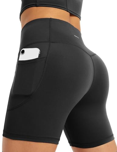 Yogaration Short Mujer Deportivo Cintura Alta con Bolsillos | Mallas Cortas Push Up Sin Costuras para Yoga Gym Running Fitness, Leggings Elásticos para Entrenamiento