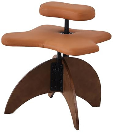 LULUMAIC Meditationsstuhl, kniender Bürostuhl, ergonomischer Kniestuhl, für Computerarbeiter und Meditationsfanatiker (Orange Einheitsgröße)
