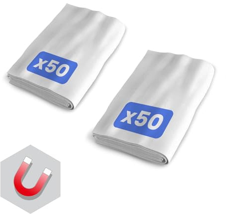 BLANCO PLATA Pack de 2 recambios para mopa 20x60cm (100 gasas en Total), Limpia y abrillanta sin Necesidad de Spray, gasas ya impregnadas. Recoje pelos y arenilla. Todo Tipo de Suelos