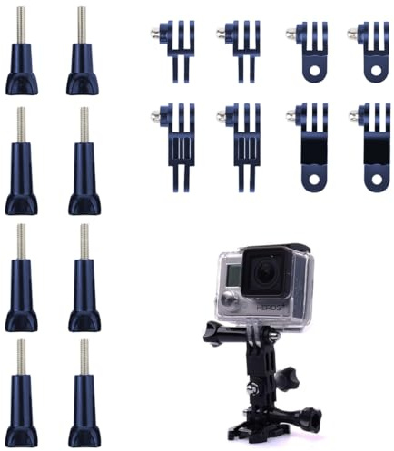 JEYORZY 16 piezas Brazo giratorio ajustable para cámara acción, Brazo de Extensión Soporte para Casco, accesorios montaje GoPro, para Otras Cámaras de Acción, soporte para casco motocicleta GoPro Pole