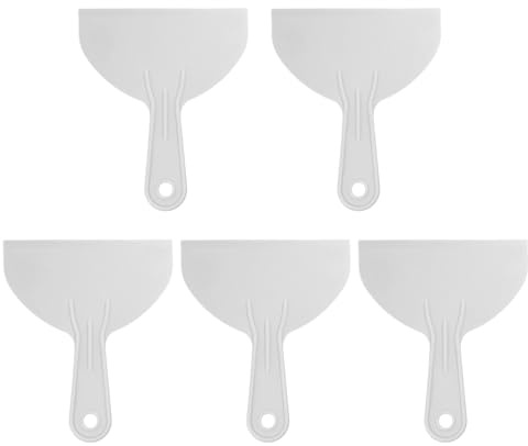 sourcing map 5 raschietti per stucco, 15 cm di larghezza, 1,7 mm, sottili e flessibili, in plastica, per stucco per cartongesso, spalmare, pittura, graffio, grigio