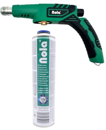 NOLA Brûleur à gaz avec cartouche 600 ml - Chalumeau de soudage max 1300°C - Lampe à souder avec allumage piézoélectrique - Chalumeau Bunsen cuisine - Chalumeau de cuisine - Chalumeau à souder (1)