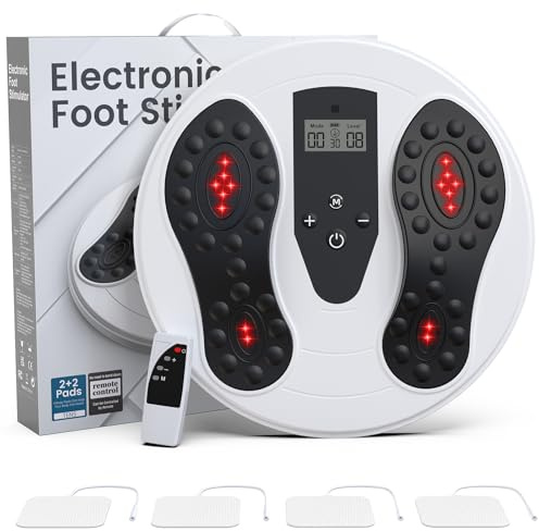 Medic Durchblutungs-Stimulator Für Füße & Beine Mit 660+850Nm Rotlichttherapie,Ems&Tens Fußmassagegerät Mit 4 Elektrodenpads,Linderung Bei Chronischen Schmerzen,Neuropathien Und Durchblutungsstörungen