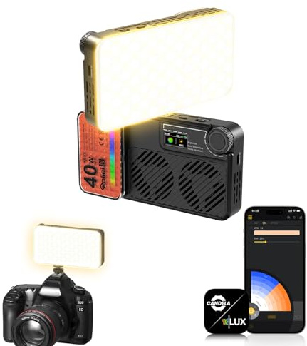 Rollei LUX Compact 40W RGB Led Videoleuchte mit Eingebautem Akku