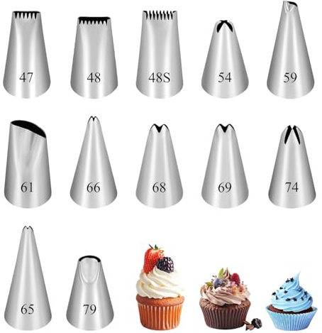 12 Piezas Boquillas Manga Pastelera Acero Inoxidable 18mm Boquillas Manga Pastelera Para Cupcakes Pasteles Galletas Decoración De Postres
