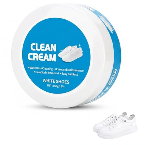 Weisse Schuhe Reinigungs Creme, 2026 Neu Multi-functional cleaning and Stain Removal Cream, Schuhcreme Weiß Reinigungs und Fleckentfernungscreme Sneaker Reiniger Weiß für alle Oberfläch (1 Stück)