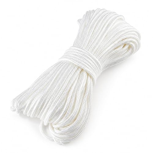 Cordoncino per appendere quadri, telai, specchi, quadri, telai, tende, stendibiancheria, tende, tende, campeggio, fai da te, 26,5 m x 4 mm, colore: bianco