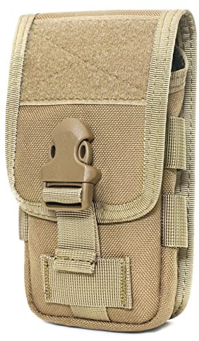 TRIWONDER Bolsa de Móvil Molle Funda Militar Táctica Molle Bolsa de Cinturón para Móvil Paquete de Seguridad EDC Kit de Accesorios de Transporte (D - Caqui)