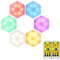 LTXDJ Splicing RGB Lights, 6pcs Touchable Hexagon Led Lights DIY Sensitive Modular Wall Lights Lamp Mini Touch Light with Remote Control