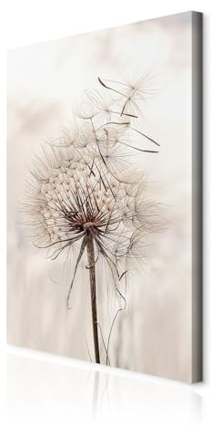 decomonkey Wandbilder Pusteblume 80x120 cm 1 Teilig Leinwandbilder Wanddeko | Strukturleinwand, Holzkeilrahmen, Bild auf Leinwand, Kunstdruck, Wohnzimmer, Wanddekoration, Blumen, Natur, Pflanzen