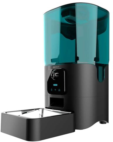 Cecotec Distributore Automatico Cibo Gatti e Cani Pumba 6000 Purrfect Meal Smart Vision. Controllo Wifi, Telecamera, Registratore Vocale, 6L, Controllo delle Porzioni, Allarme, Ciotola in Acciaio Inox