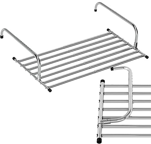 whalebee Secadora Colgante Clothes Drying Rack Extensible Tendedero De Balcón 68-120cm 86-158cm Tendedero De Plegable Ahorro De Espacio Planter Tendedero para Radiador, Ventanas, Barandillas
