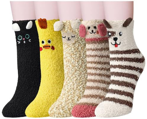 AGRIMONY Lustige Warme Kuschelsocken Dicke Thermosocken Katzen Socken Damen Mädchen Geschenk Weihnachten Geschenke Geburtstag
