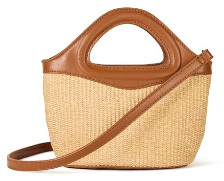 The Drop Xiomara Mini fourre-tout pour femme en raphia naturel, taille unique