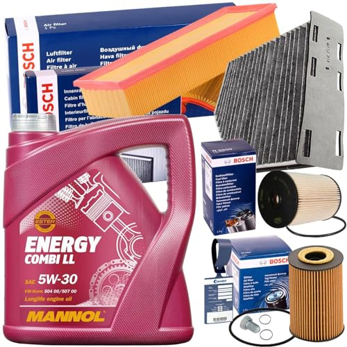 BandelOne enthält Filterset+Mannol 5W30 LL Öl 1.6+2.0 Tdi für Golf 6 Passat 3C 1T3