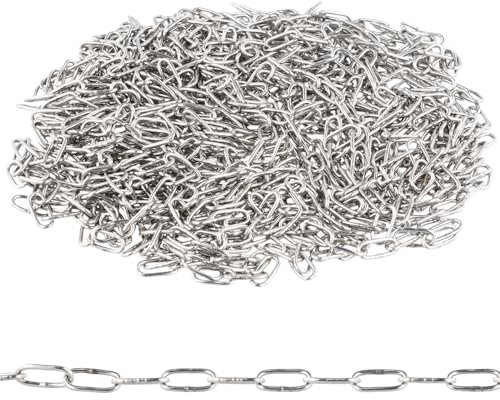 Anseom Edelstahl Kette, Länge 10 Meter 1.5 mm Materialstärke Starke Rostbeständiger Metallkette Poliert Rundgliederketten, Kette zum Aufhängen Lampen Sandsack Hängesessel Kleidung und Vogelhäuschen