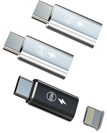 Lightning auf USB C Adapter 65 W Schnellladegerät Zubehör (3 Pack) Lightning Jack Buchse auf Typ C Stecker Konverter Type-C kompatibel mit Samsung für Apple iPhone 15 Pro Max Plus für iPad Konverter