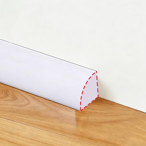 Flexible viertelrunde Zierleisten, abziehbare und klebbare Wandverkleidungen, selbstklebende Gummiabdichtungsstreifen für Badewanne, Arbeitsplatte, Bad, Waschbecken, Kochfeld (weiß, 2 Meter)