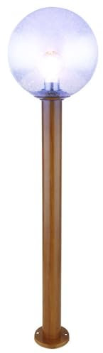 Außenleuchte dimmbar mit Fernbedienung LED Stehlampe Außen Gartenleuchte Terrassenlampe Wegeleuchte, RGB Farbwechsel Aluminium Glas Holzoptik, 8,5W 806lm warmweiß, DxH 25x100 cm,