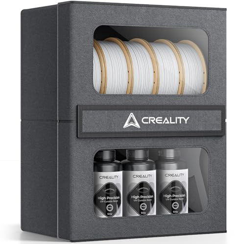 Creality Offizielle 3D Drucker Filament Aufbewahrungsregal, Feuchtigkeits- und staubdicht, robustes Metallhaltergestell für Filamente, 2-stöckiges Lagerregal für 3D-Druckstudio, Bürowerkstatt
