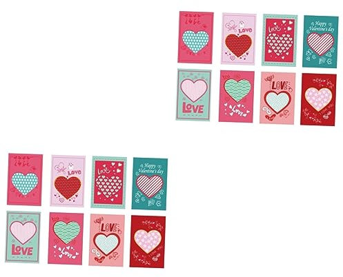 SEWACC 16stücke Valentinstagskarten Herzmuster Grußkarten Für Romantische Botschaften Für Familie Und Freunde Postkarten Mit Liebevollen Texten Und Festlichem Design