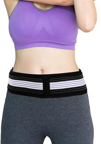 Granvoo Ceinture pelvienne, bandage de hanche, ceinture de hanche pour hommes et femmes - bandage sciatique, ceinture pour douleurs de hanche, ceinture sacro-iliaque, respirante, antidérapante