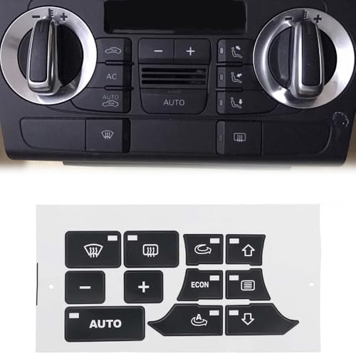 Jrfeng Auto Klimabedienteil Knopf Aufkleber für Audi A3 8P, Reparatur Abgenutzter Knopfschalter-Aufkleber Auto Styling Dekoration Zubehör
