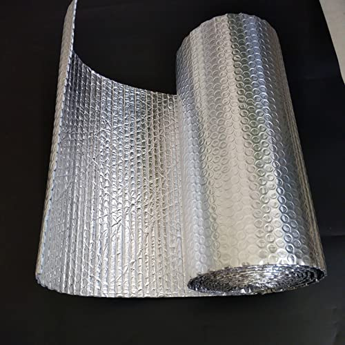 Isolation réfléchissante en mousse à bulles en aluminium avec barrière anti-humidité de 4 mm d'épaisseur - Barrière de vapeur autocollante pour toiture - Taille : 1 x 20 m