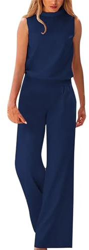 Modischer, einfarbiger, ärmelloser, lockerer Overall für Damen Fliegend Paintball Hose