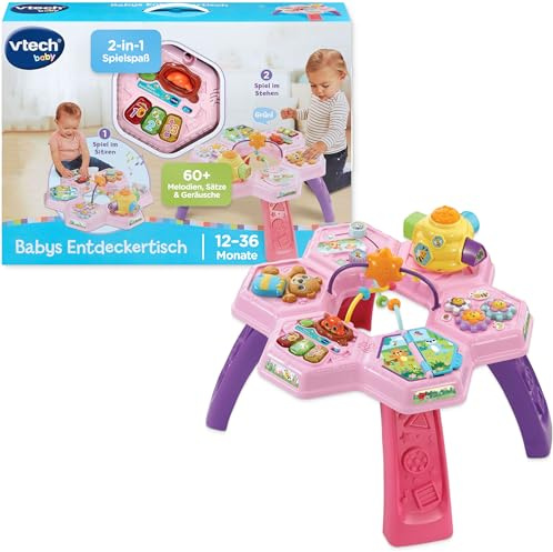 VTech Entdeckertisch Rosa - Interaktiver Lerntisch für Babys ab 12 Monaten