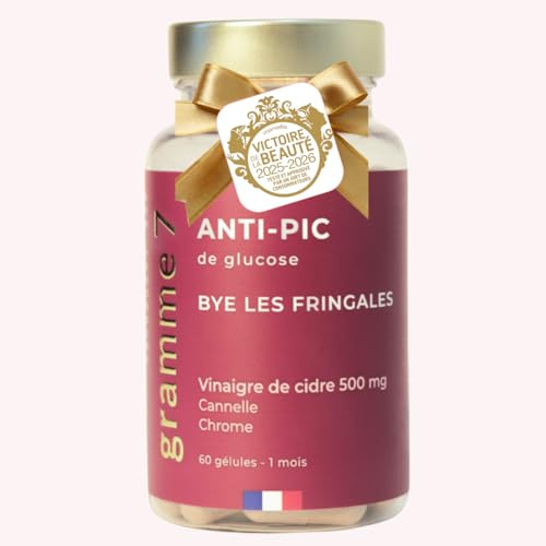 gramme 7 Antipic de glucose Vinaigre de cidre de pomme 500 mg avec chrome et cannelle Plus d'envies de sucre Équilibre la glycémie, effet de satiété, perte de