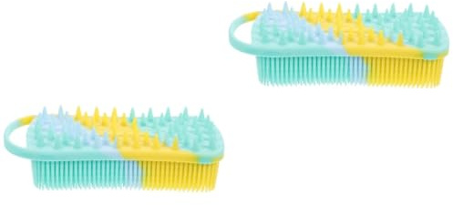 WRITWAA 2 Stück Badebürste Aus Silikon Scheuerbürste Schrubben Borste Badebürste Für Kleinkinder Kopfhaut Fegen Kopfmassagegerät Waschbürste Haarbürste Kopfhautpeeling Kieselgel