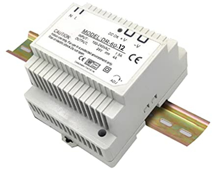 Reapyyt -60-12 Transformador 12 voltios 5 Amp Fuente de alimentación para carril DIN industrial Fuente de alimentación de 220 V CA a 12 V CC (12 V)
