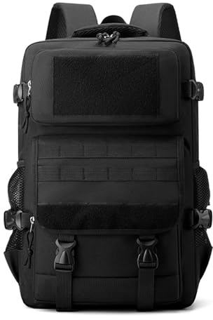 Lawaia Rucksack Herren 25L Reiserucksack Wanderrucksack Damen Backpack Militär Rucksack Travel Backpack Wasserdichter Backpacker Outdoor Rucksack Taktischer Trekkingrucksack 47 * 30 * 17cm (schwarz)