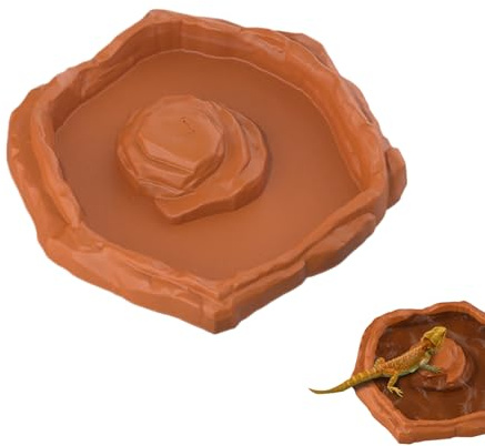 Générique Sköldpadda vattenbassäng - reptiler badskål - halkfri vattenskål för vatten och sköldpaddsmat med ramp för akvarium, bricka, terrarium för gecko, orm, skäggig