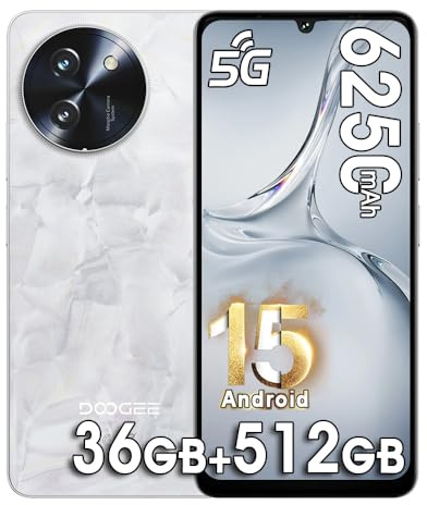 DOOGEE Note 59 Pro+ 5G Android 15 Mobile Phones 2025,UNISOC T8200,36GB+512GB/2TB,6250mAh 18W,6.75 HD+120Hz Smartphone,50MP AI Camera,Dual SIM Free Unlocked Mobile Phones,NFC/Widevine L1/OTG (White)