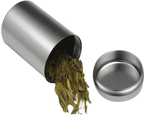 Vidrio a prueba de olores – palillo de dientes, cápsulas, té, lata de aluminio, bidón de metal sellado con tapa, recipiente hermético para té, café, café en polvo, bidón de té, aluminio, multiusos