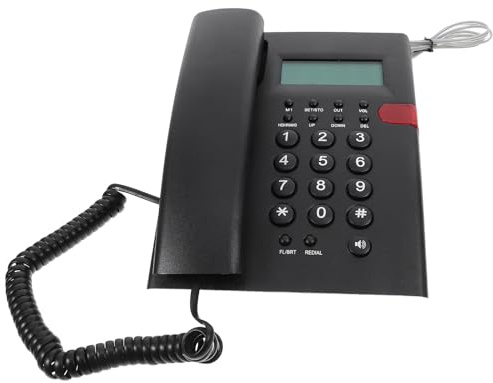 Cabilock Teléfono Fijo Cable y Teclas Grandes para Casa y Hotel, Material Abs Duradero Pantalla de Identificación de Llamadas para Oficina y Recepción
