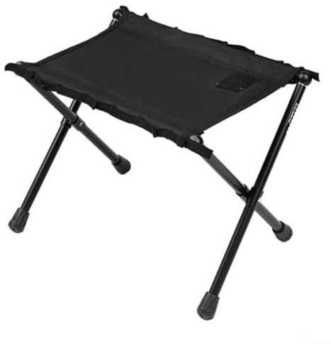 Jotekonoby Ultraleichter Klapphocker, 570 g, tragbarer Aluminium-Campingstuhl mit MOLLE-System, kompakter Outdoor-Sitz zum Wandern und Angeln (schwarz)