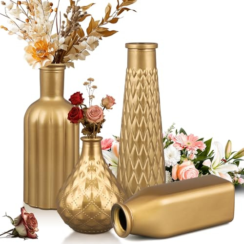 Ezydka 6 Teiliges Set Gold Vasen Deko Kleine Goldene Vase
