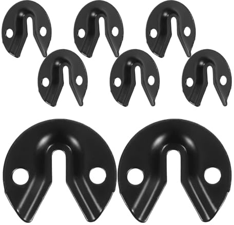 Uonlytech 8pcs Heavy Duty Stainless Steel Mirror Clips with Screws Black Round Metal Mirror Fixings for Wall Hanging Picture Frames Furniture Mounting Hardware Accessories